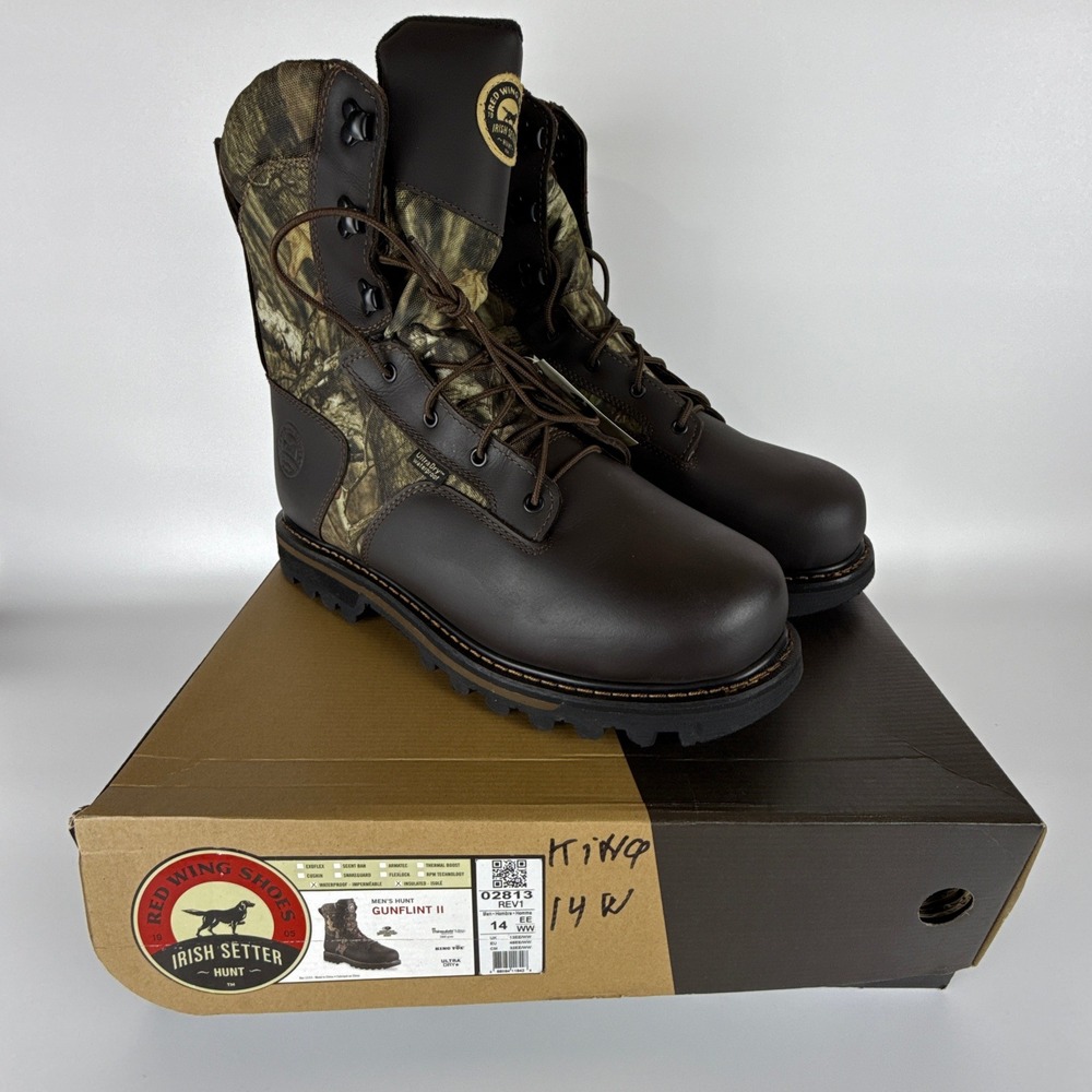 Irish Setter Gunflint II 2813 Mens Hunting Boots 1000g‎ Insulated 14 EE Camo